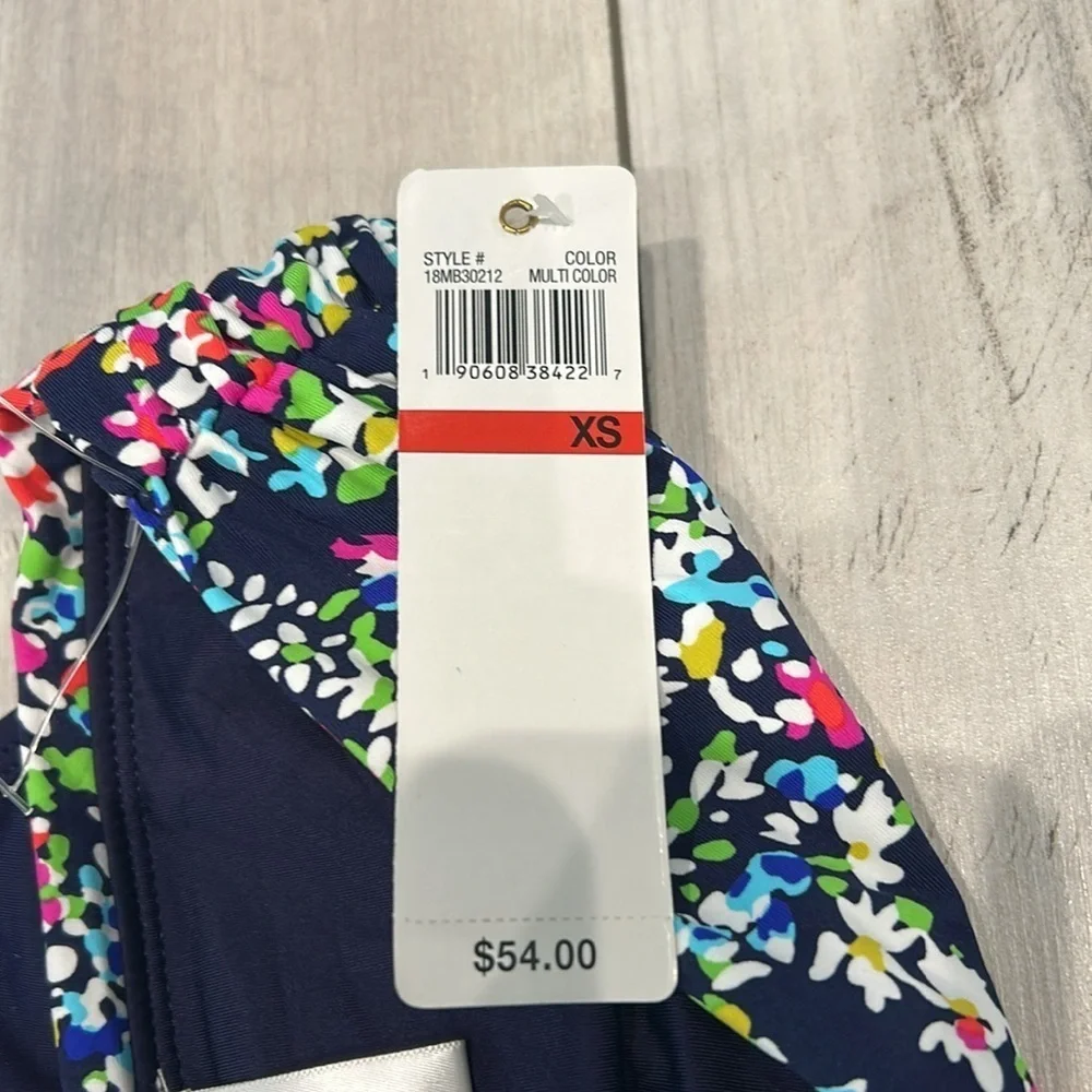 Anne Cole floral banded multi color swim bikini bottoms size XS